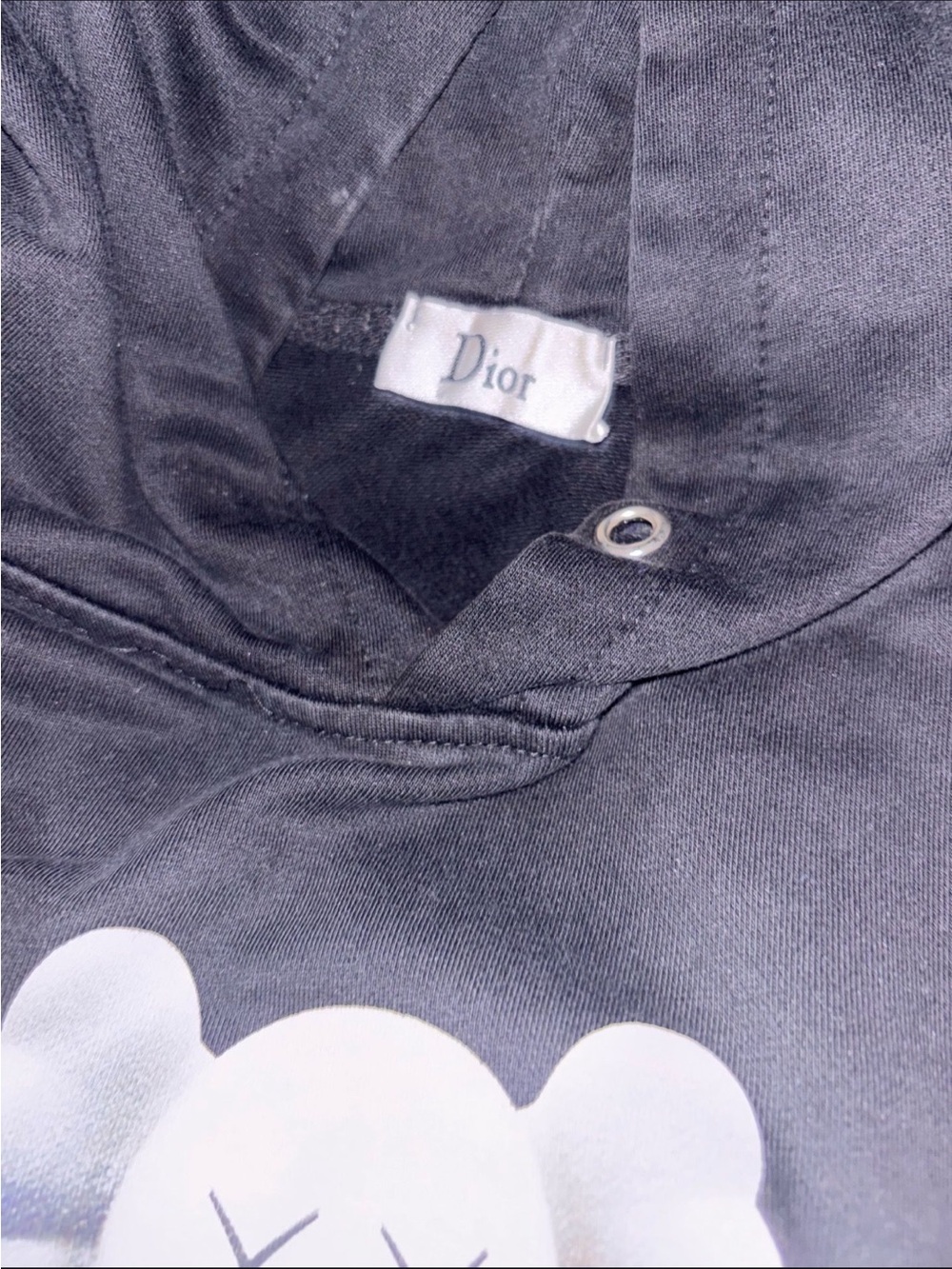 Dior Black Hoodie with Blue KAWS Graphic - Picture 3 of 4
